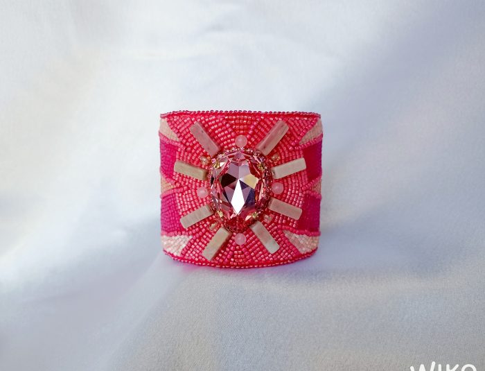Pink Teardrop Cuff