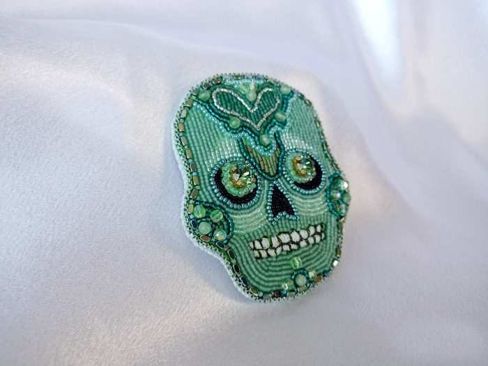 Broche Calavera Agua Verde – Image 3