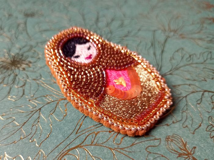 Matriochka Doll Sangeetha Brooch - Image 2