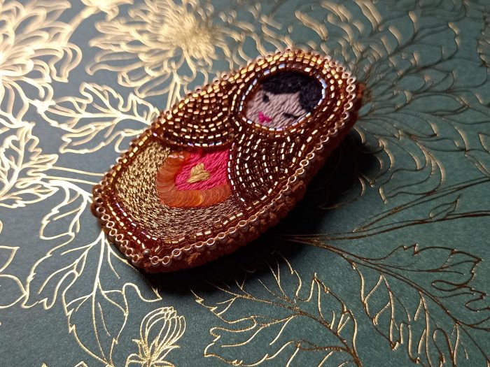 Matriochka Doll Sangeetha Brooch - Image 3