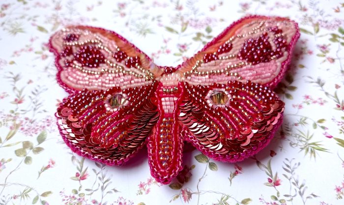 Pink Butterfly Brooch - Image 4