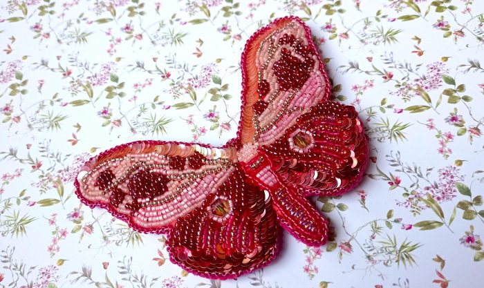 Pink Butterfly Brooch - Image 2
