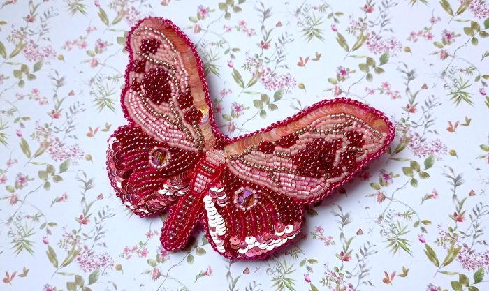Pink Butterfly Brooch - Image 3
