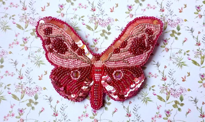 Pink Butterfly Brooch