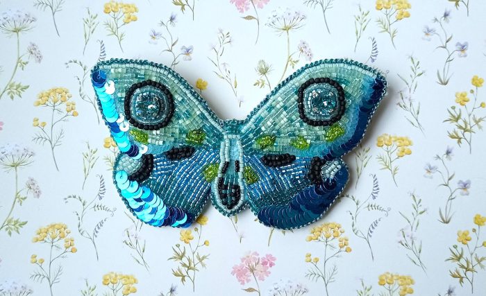 Broche Papillon Bleu 2