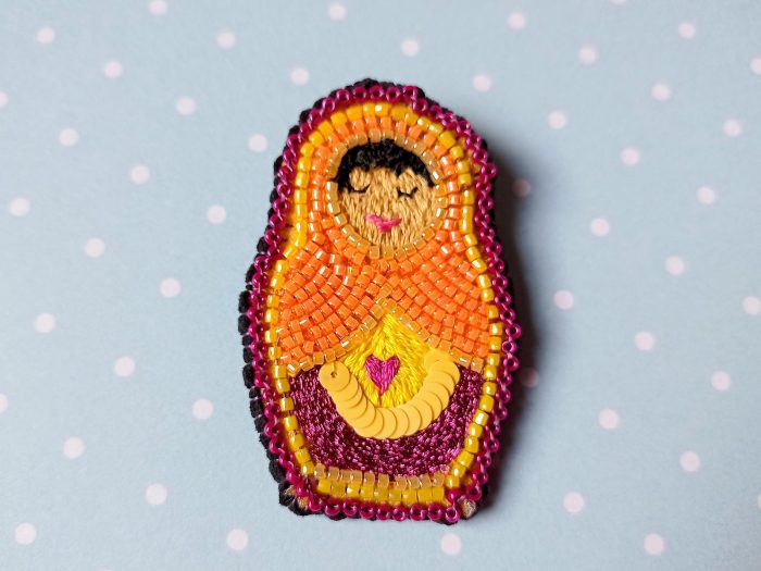 Matriochka Doll Fatima Brooch