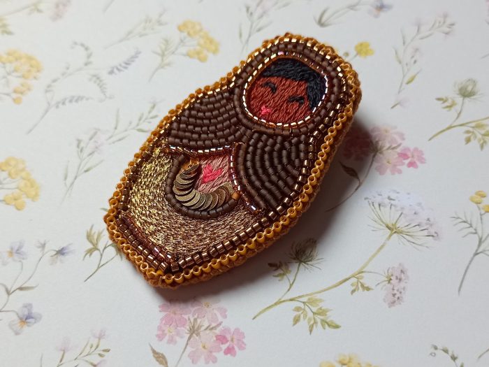 Matriochka Doll Bintou Brooch - Image 2