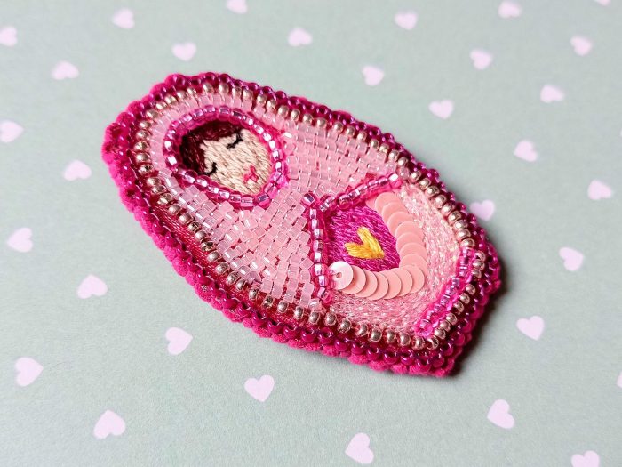 Matriochka Doll Jasmine Brooch - Image 3