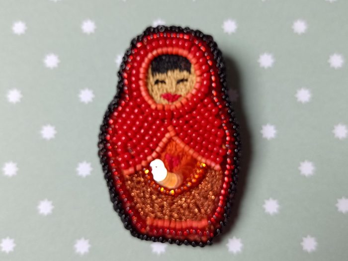 Matriochka Doll Lily Brooch