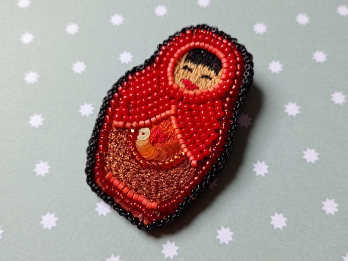 Matriochka Doll Lily Brooch - Image 2
