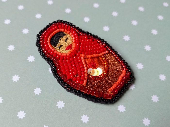 Matriochka Doll Lily Brooch - Image 3