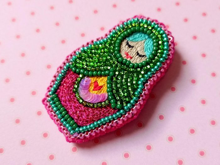 Matriochka Doll Mercedes Brooch - Image 2