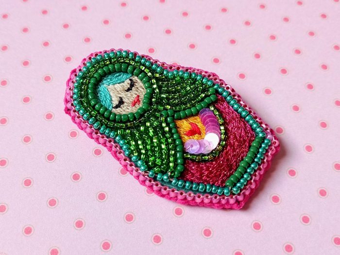 Matriochka Doll Mercedes Brooch - Image 3