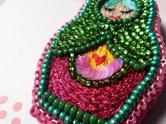 Matriochka Doll Mercedes Brooch - Image 5
