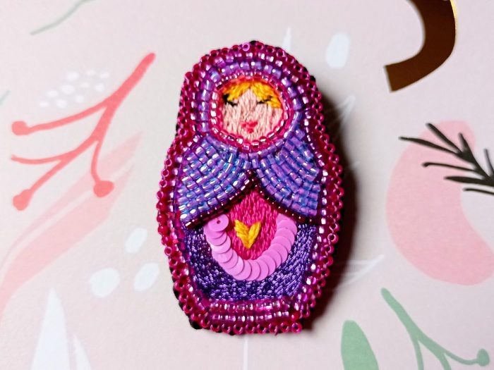 Matriochka Doll Phedora Brooch